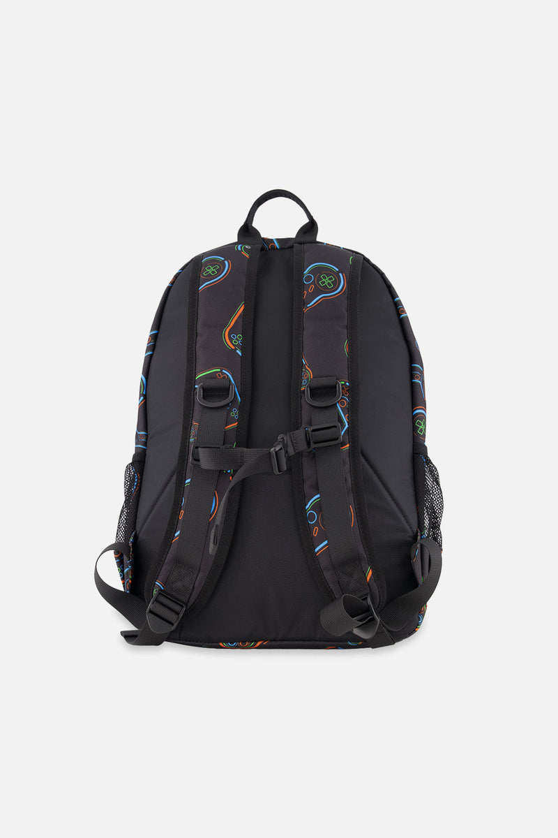 Kids Backpack Black Printed Controller