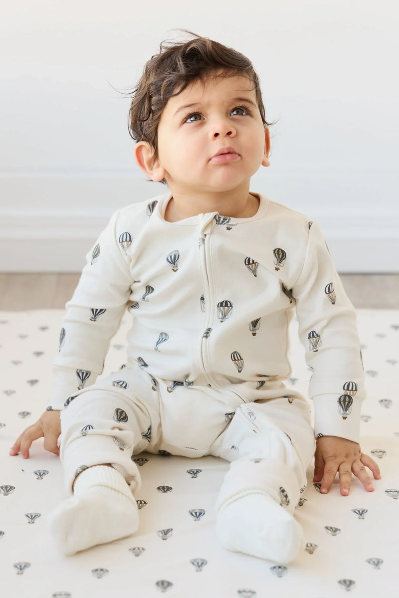 Organic Cotton Reese Zip Onepiece | Montgolfiere Cloud | Jamie Kay