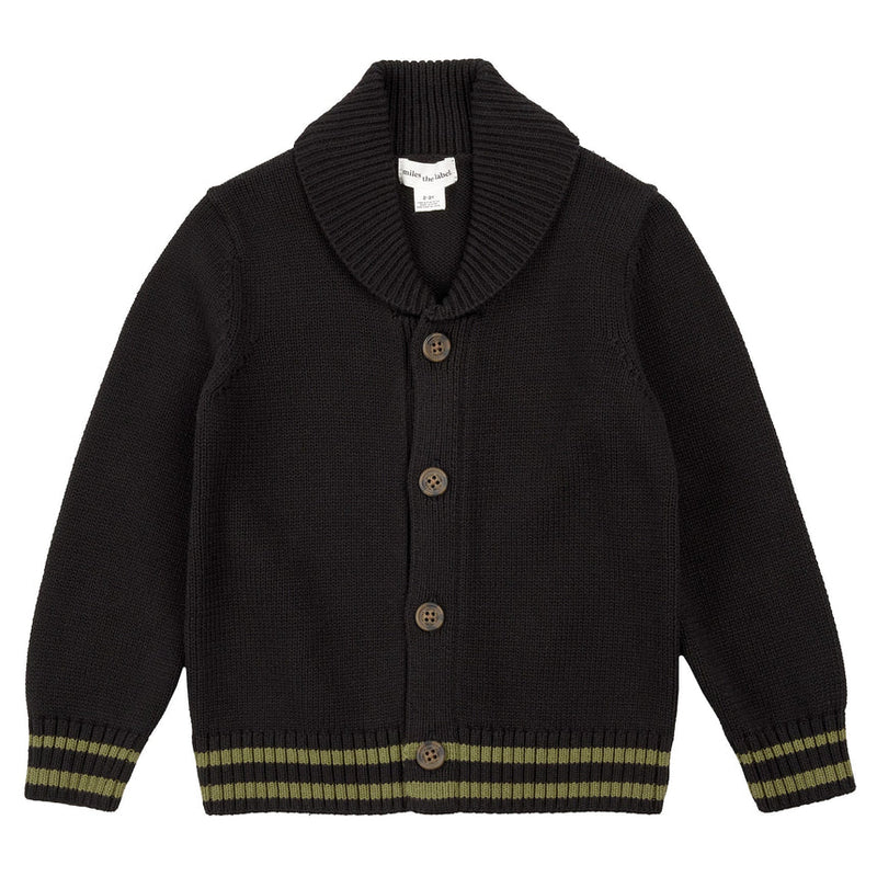 Long Sleeve Knit Cardigan | Black | Miles the Label