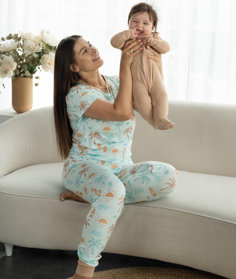 Bamboo Footies with Two Way Zipper (Maple Sugar)