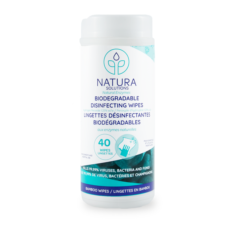 NATURA SOLUTIONS Biodegradable Disinfecting Wipes - Home & Well 