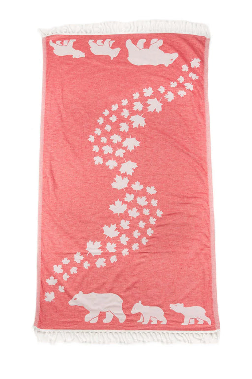 Pomp & Sass Towel | Bear in red and white - Home & Well 