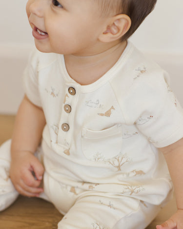 Short Sleeve Jumpsuit | Fox Land | Quincy Mae