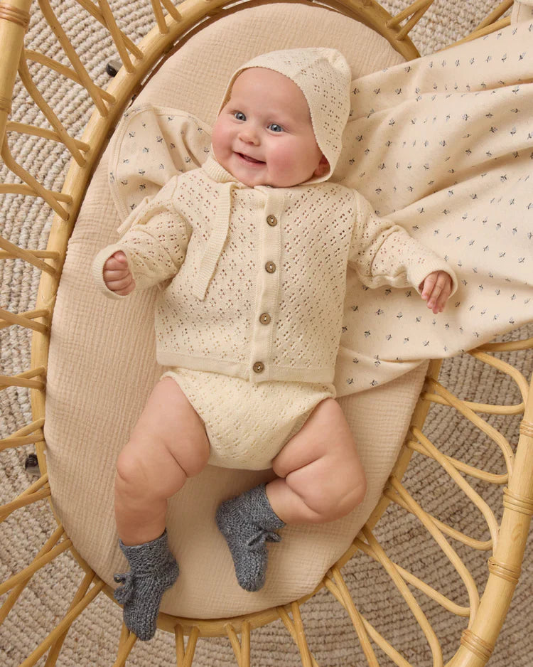 Knit Booties | Ocean | Quincy Mae