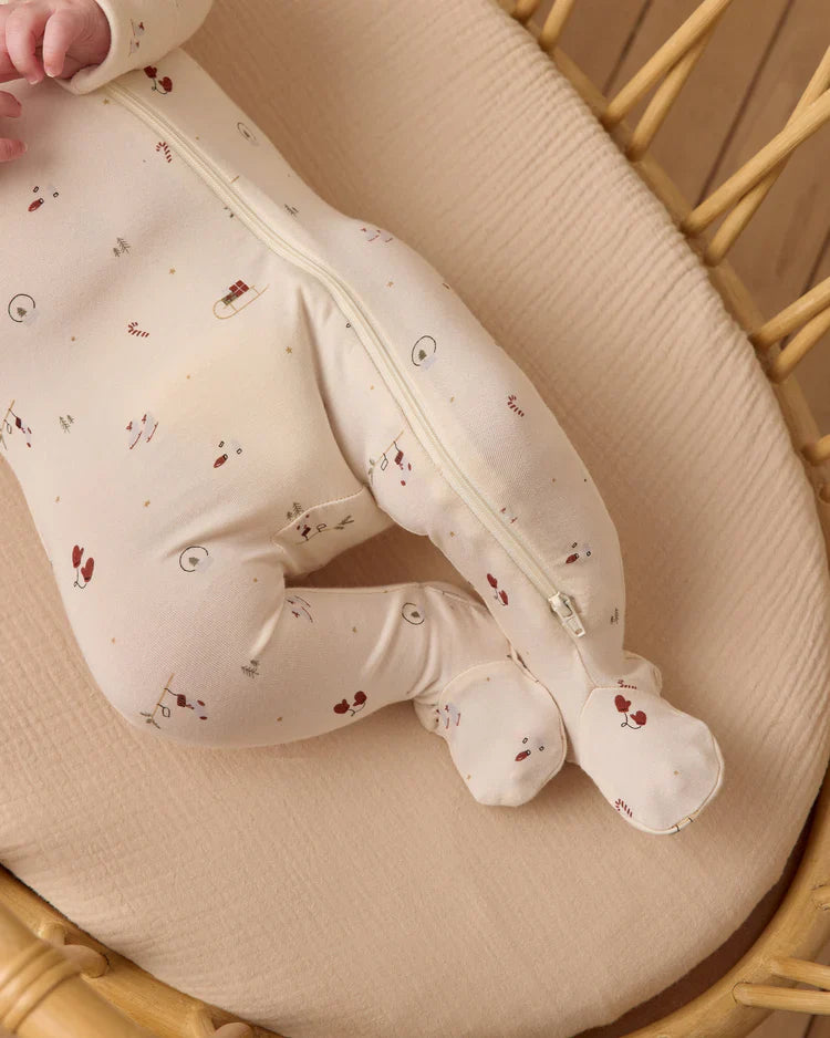 Bamboo Zip Footie | Winter Wonderland | Quincy Mae