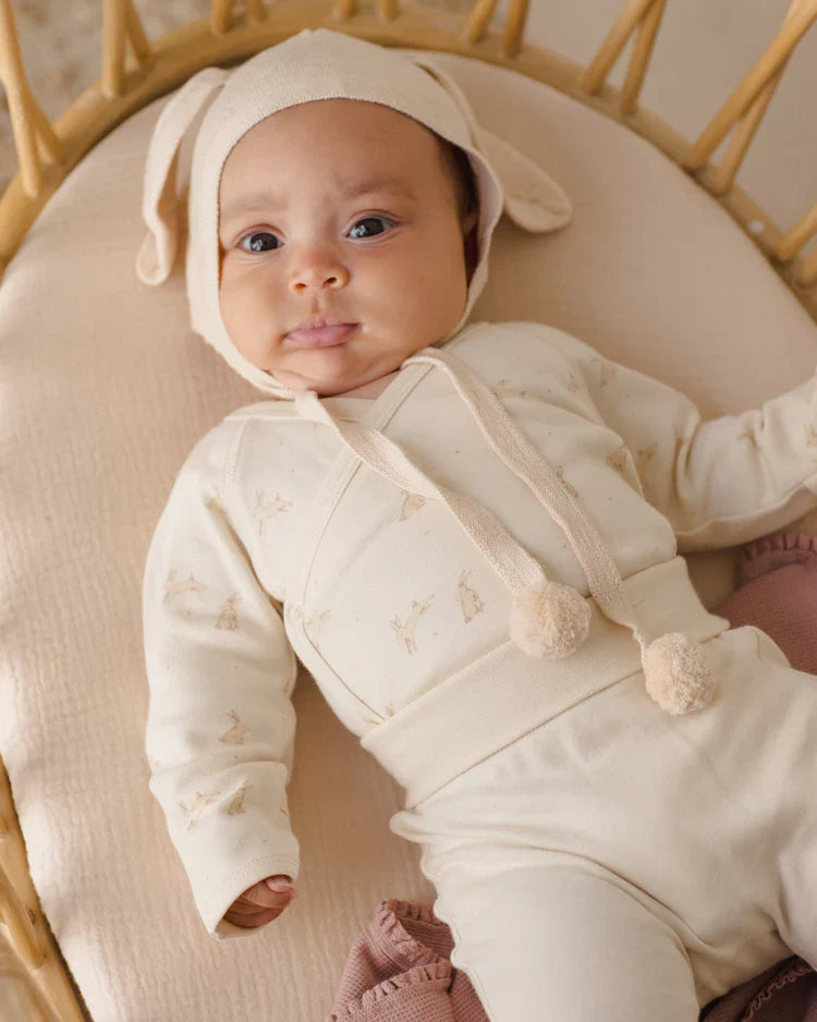 Bunny Knit Bonnet | Ecru | Quincy Mea
