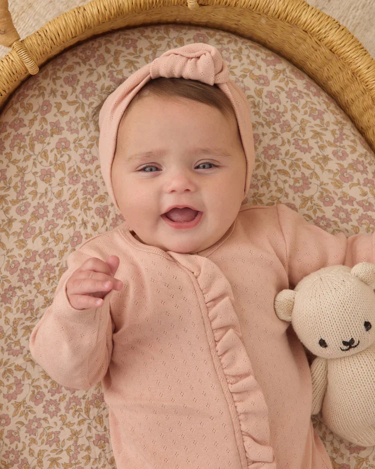 Pointelle Knotted Headband | Melon | Quincy Mea