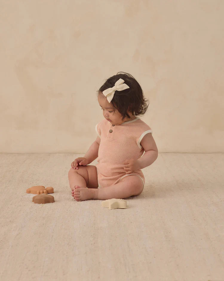 Terry Cloth Romper | Melon | Quincy Mae