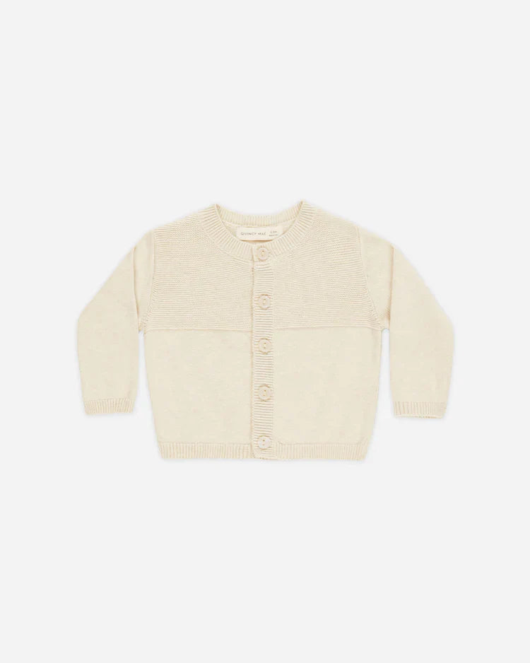 Knit Cardigan | Heathered Natural | Quincy Mae