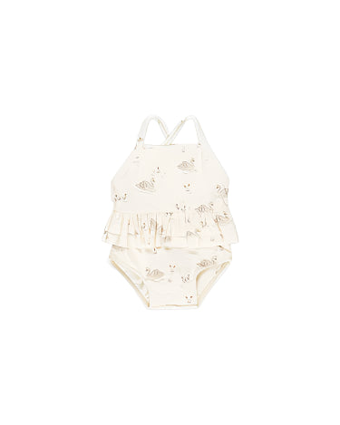 Ruffled One-Piece Swimsuit | Swans | QUINCY MAE