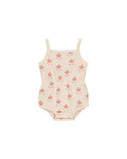 Quincy Mae Waffle Cinch Romper | Tulips - Home & Well