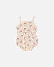 Quincy Mae Waffle Cinch Romper | Tulips - Home & Well
