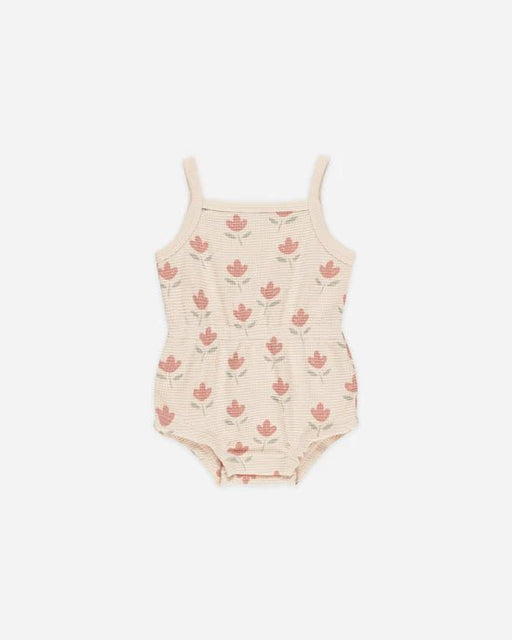 Quincy Mae Waffle Cinch Romper | Tulips - Home & Well