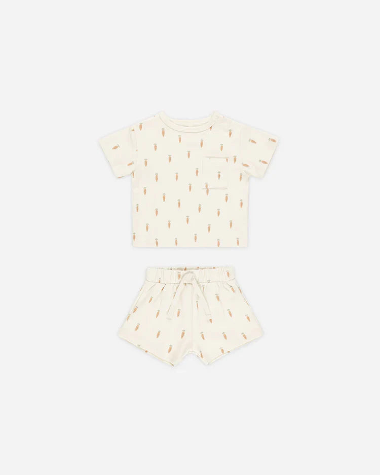 Boxy Pocket Tee + Short Set | Carrots | Quincy Mae