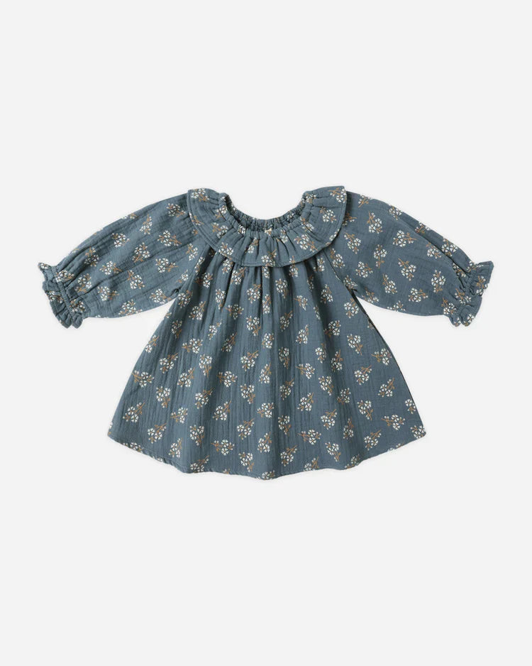Long Sleeve Isla Dress | Blue Floral | Quincy Mae