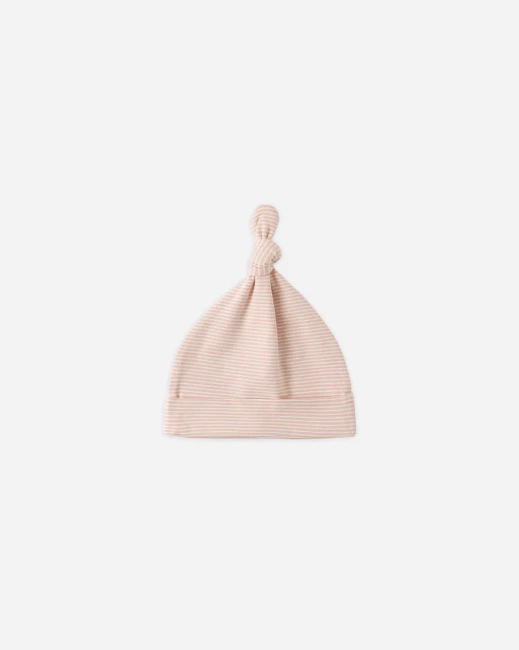 Knotted Baby Hat | Melon Micro Stripe | Quincy Mea