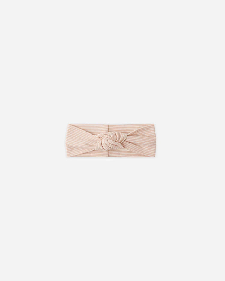 Knotted Headband | Melon Micro Stripe | Quincy Mea