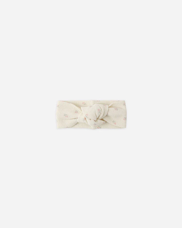 Waffle Knotted Headband | Mauve Ditsy | Quincy Mea