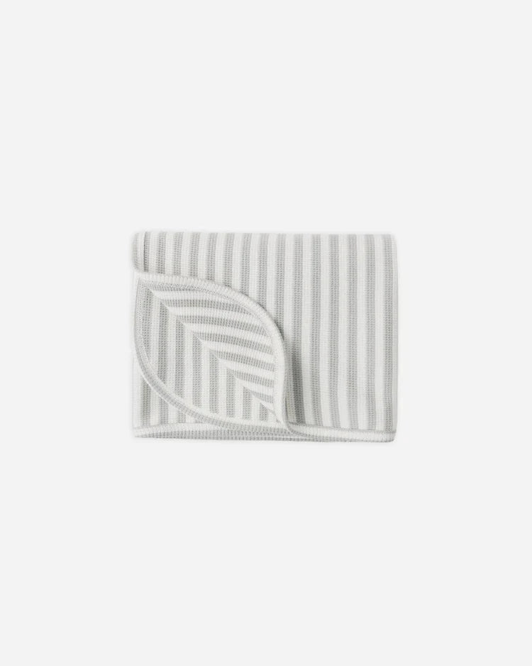 Waffle Baby Blanket | Sage Stripe | Quincy Mea