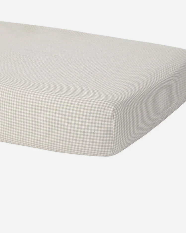 Woven Crib Sheet | Sage Gingham | Quincy Mea