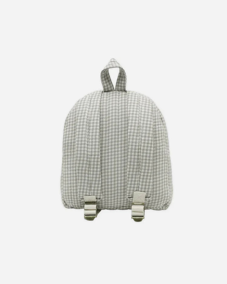 Mini Backpack| Sage Gingham | Quincy Mea