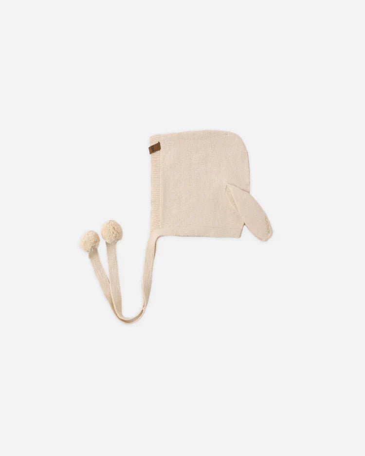 Bunny Knit Bonnet | Ecru | Quincy Mea