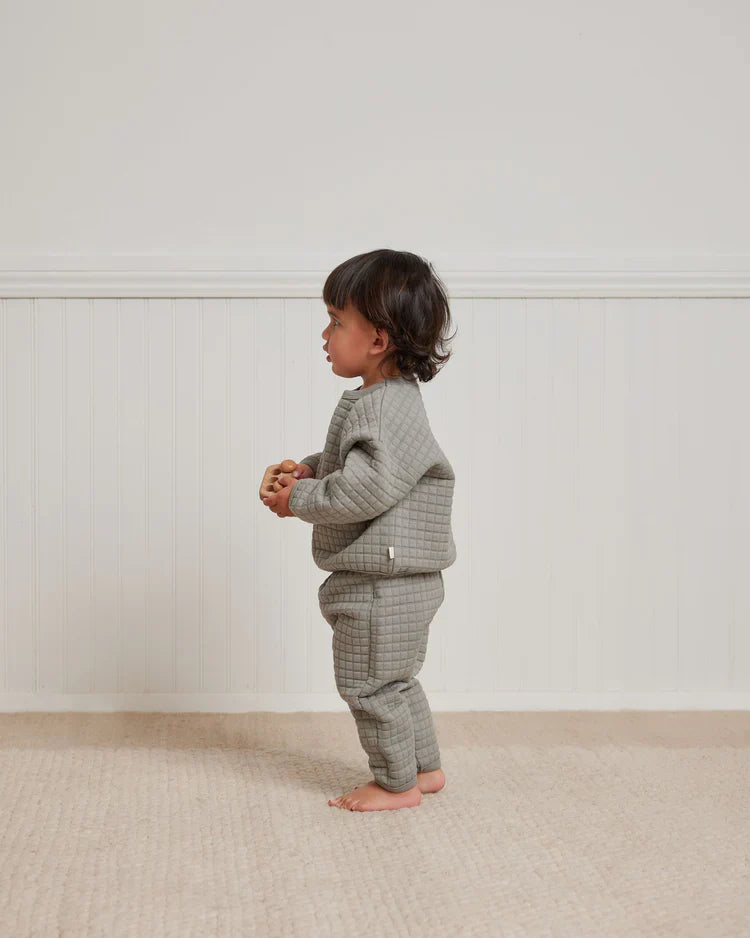 Quilted Sweater + Pant Set | Quincy Mae | Dusty Blue
