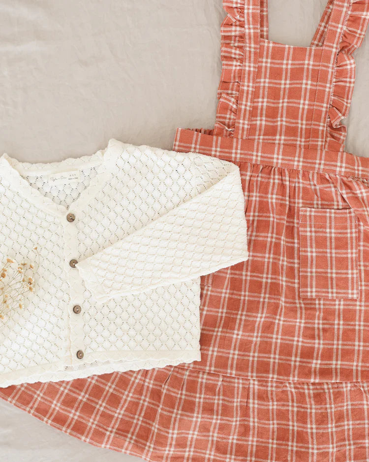 Ruffle Pinafore Dress | Poppy Check | Rylee & Cru