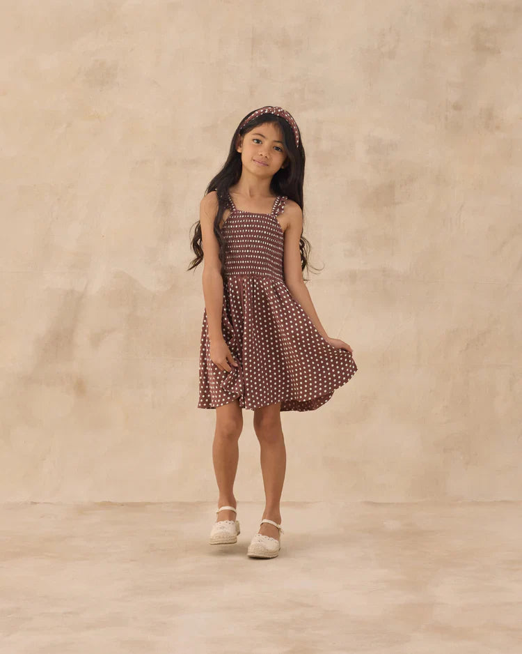 Lainey Dress | Chocolate Polka Dot | Rylee & Cru