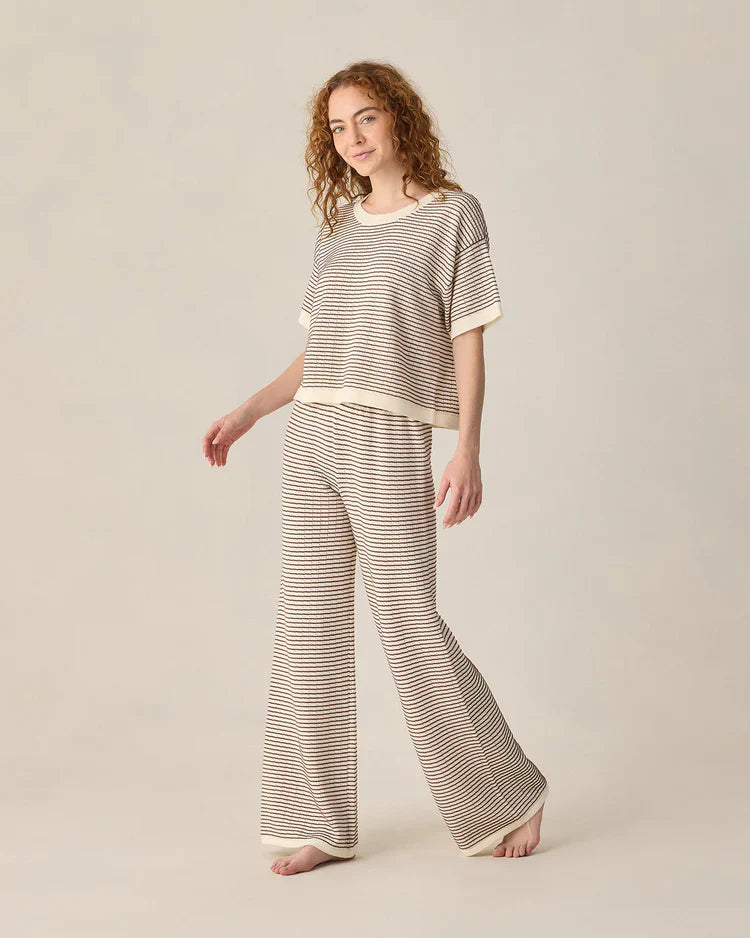 Ladies Knit Set | Chocolate Stripe | Rylee & Cru