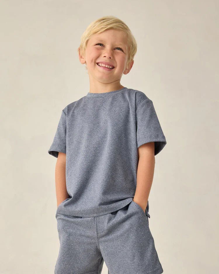 Cove Essential Tee | Heathered Marine | Rylee & Cru