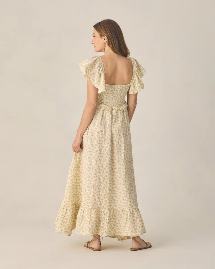 Francesca Dress | Yellow Floral | Rylee & Cru