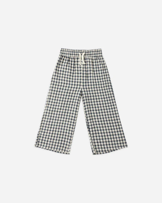 Wide Leg Pant | Navy Check | Rylee & Cru