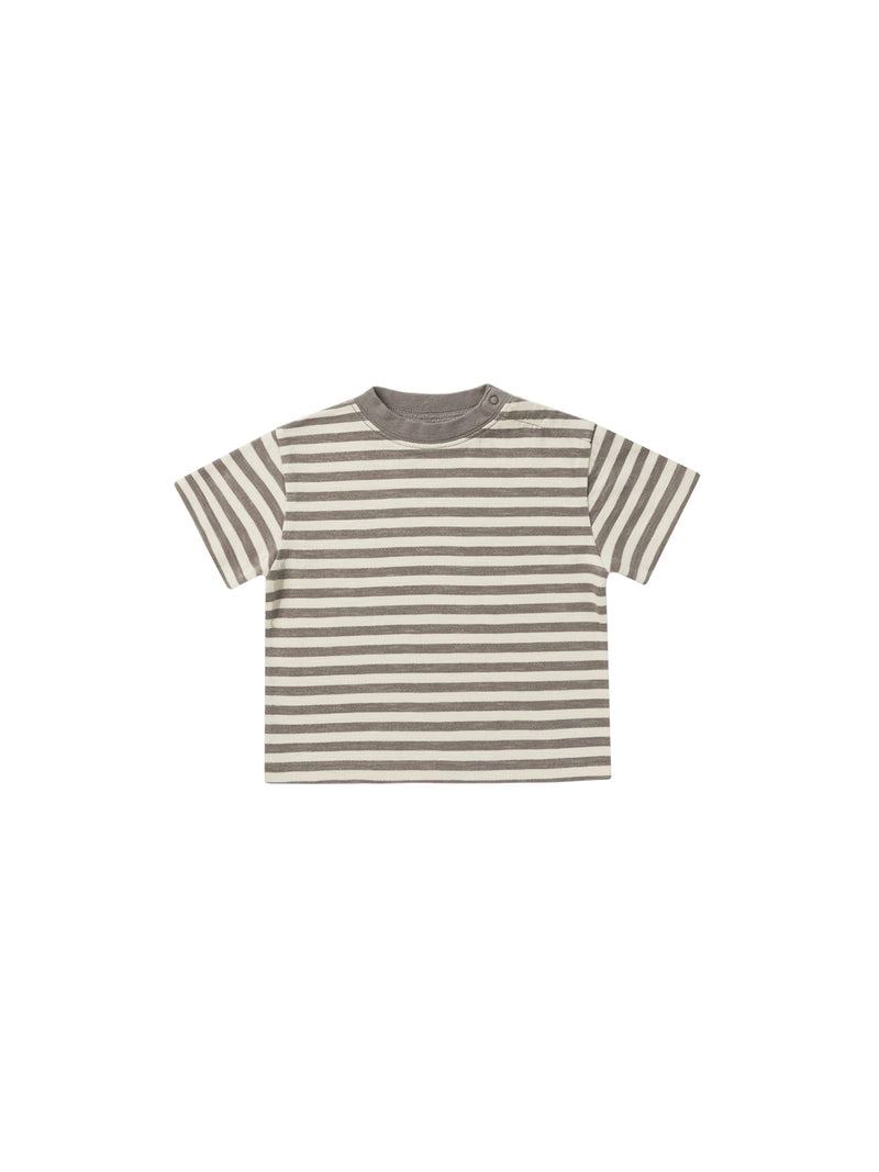 Relaxed Tee | Rylee & Cru | Charcoal Stripe