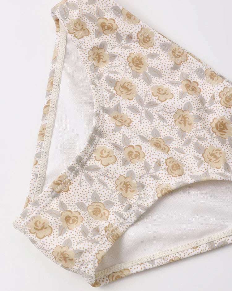 Crop Rashguard Set | Yellow Floral | Rylee & Cru