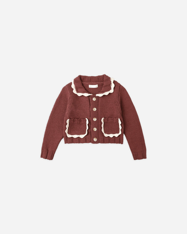 Collared Cardigan | Burgundy | Rylee & Cru