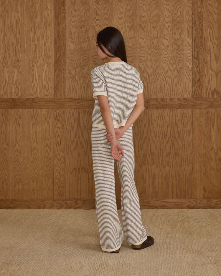Knit Wide Leg | Dusty Blue Stripe | Rylee & Cru