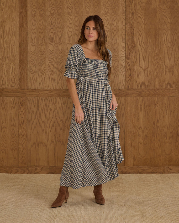 Ladies Birdie Dress | Navy Check | Rylee & Cru