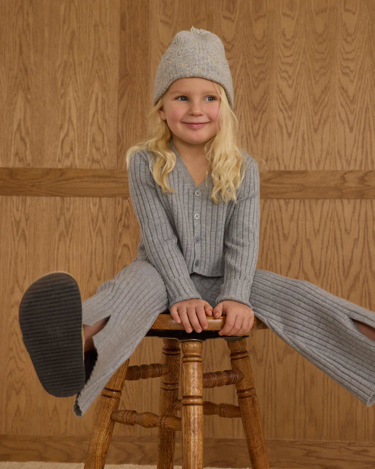 Long Sleeve Knit Button Top | Dusty Blue | Rylee & Cru