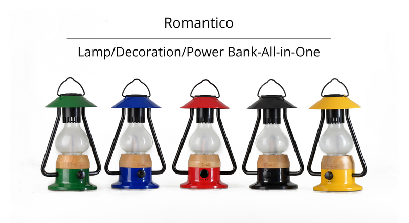 TRU De-LIGHT ROMANTICO LED All-in-One Lamp, Rechargeable, Bluetooth Music Speaker - FIRE RED / YELLOW / AUQA BLUE / GREEN / BLACK