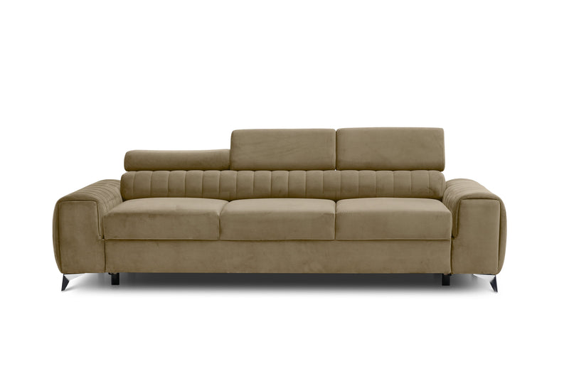 Laurence 3 Seater Velvet Sleeper Sofa - Beige
