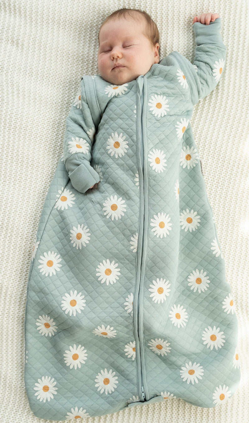 Bamboo Classic Sleeping Sack w/Detachable Sleeves 1 TOG(Daisy Print)