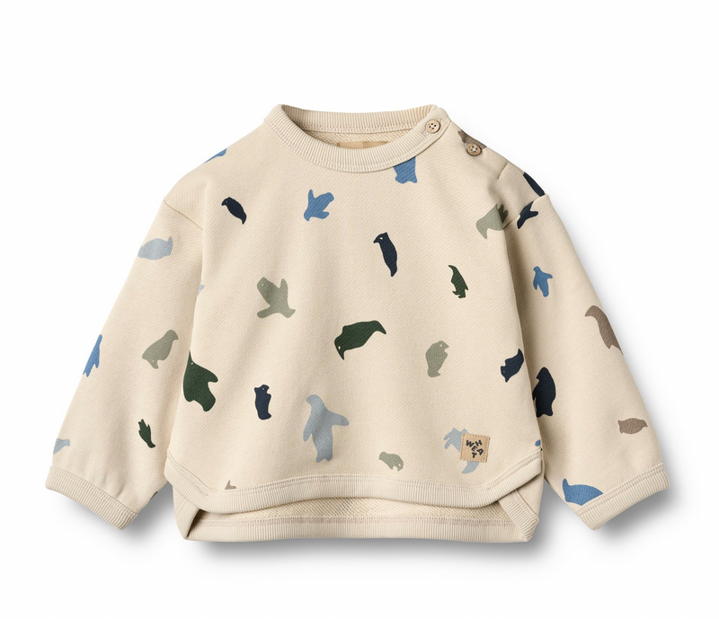 Sweatshirt Emery | Off-White Penguins | Wheat Clothing