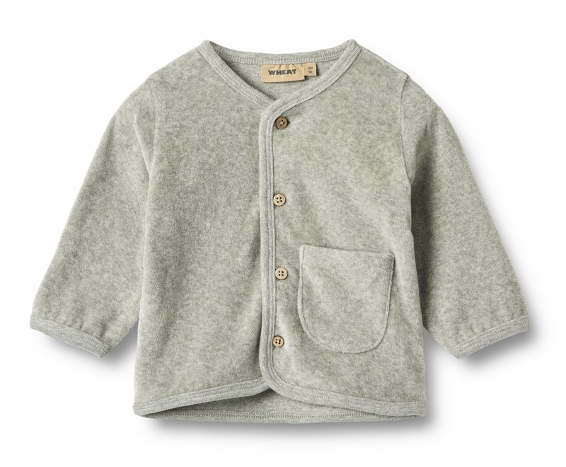 Sweat Cardigan Toto | Melange Grey | Wheat Clothing