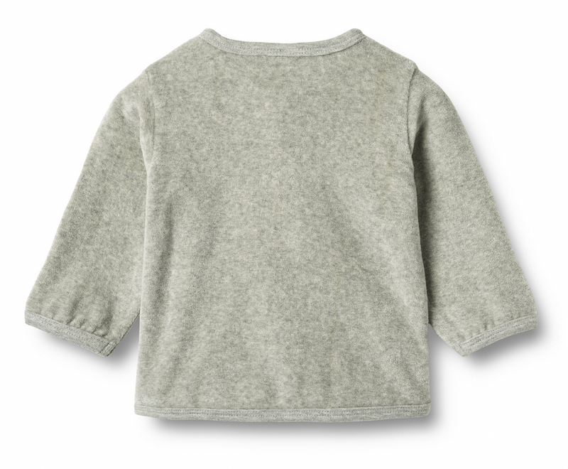 Sweat Cardigan Toto | Melange Grey | Wheat Clothing