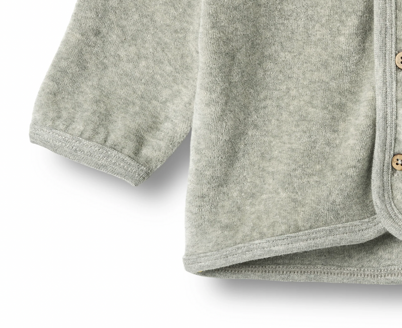 Sweat Cardigan Toto | Melange Grey | Wheat Clothing