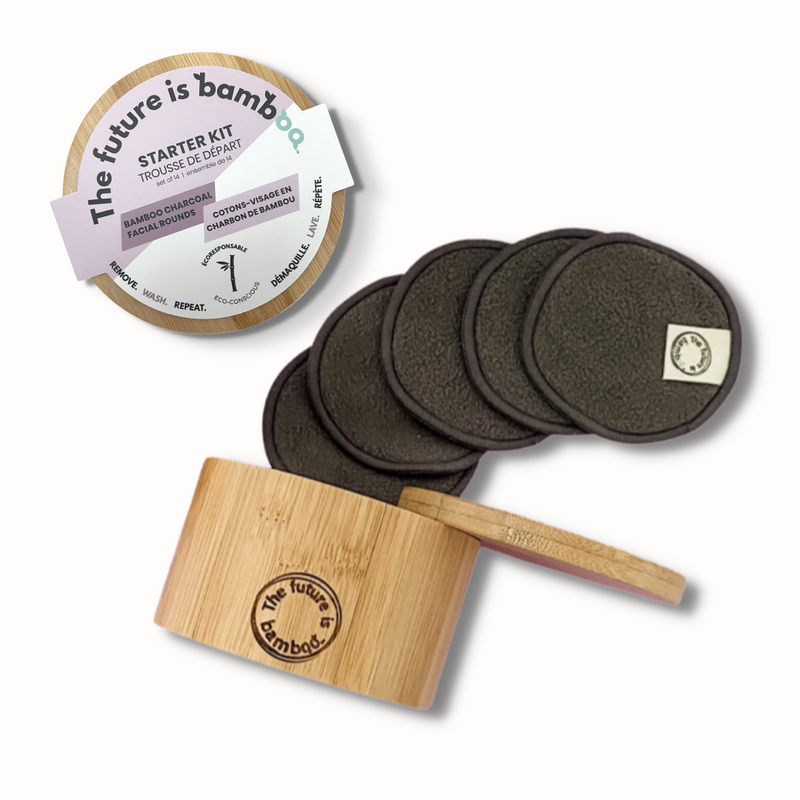 Bamboo Charcoal Facial Rounds - Eco-Friendly & Reusable Makeup Remover Pads for Sensitive Skin - INNER 6