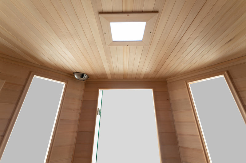 Blisspod | Vienna | Corner Spacious Far Infrared Sauna Canadian Hemlock Ultra Low EMF, 12 Heaters, 4-5 Persons