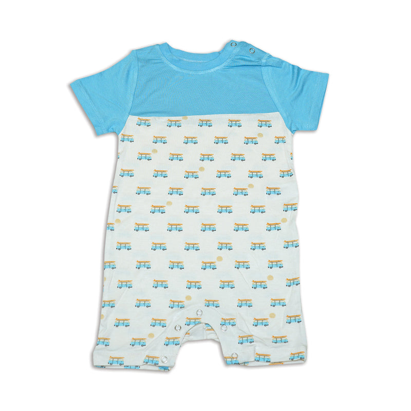 Bamboo Short Sleeve Romper (Sunset Cruising Print)
