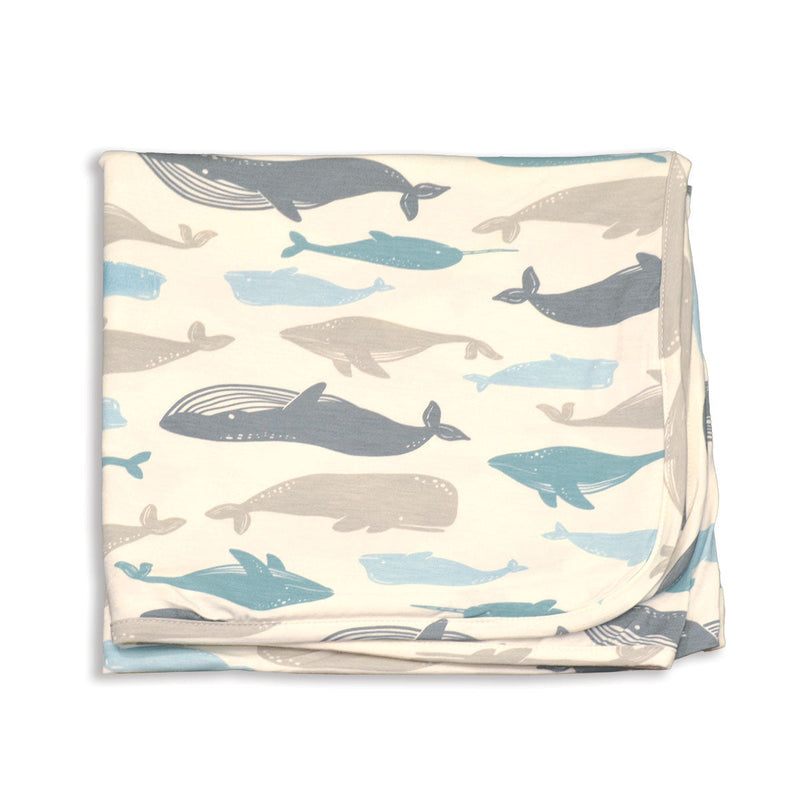 Bamboo Swaddle Blanket (Whale of a Time Print)
